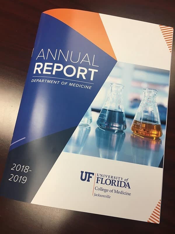 University of Florida College of Medicine annual report cover.